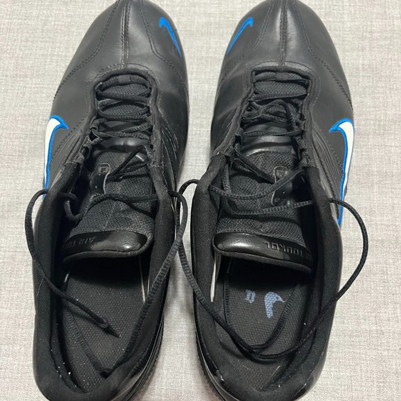 Retro Nike Air Toukol II Black / Blue Leather Trainers Size 11 - Picture 2 of 8